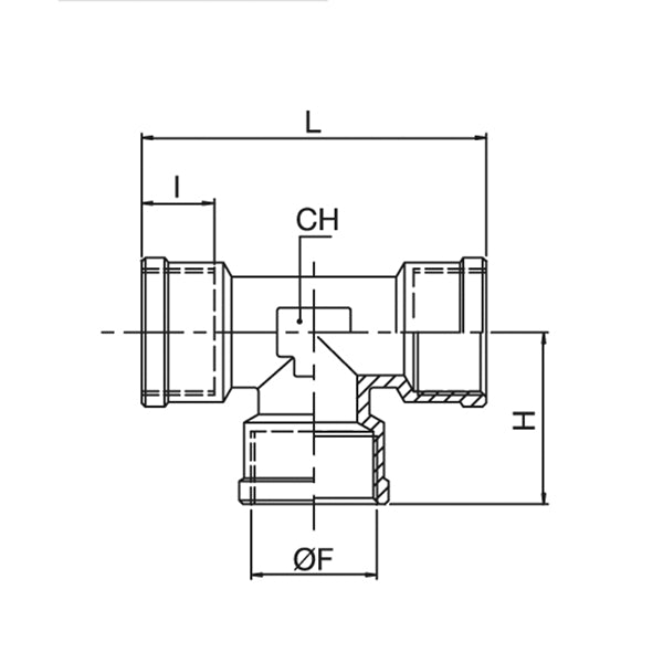 34/F FFF - FEMALE/FEMALE/FEMALE threaded T fitting - Fittings - Ani (Pack of 10pcs and 5pcs) 34/F FFF - FEMALE/FEMALE/FEMALE threaded T fitting - Fittings - Ani (Pack of 10pcs and 5pcs)